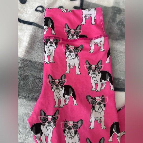EVCR nwot Frenchie dog print leggings/yoga pants - Picture 2 of 7